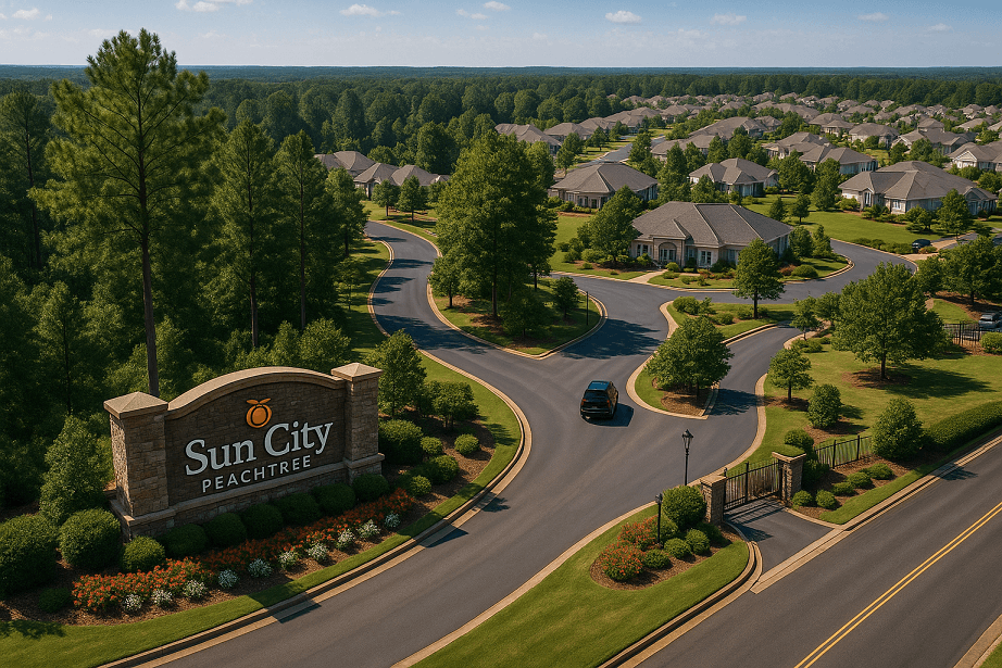 Entrance to Sun City Peachtree community in Griffin GA